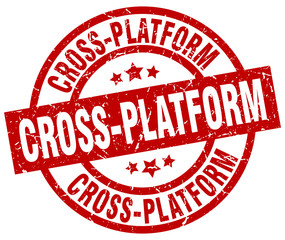 cross-platform round red grunge stamp