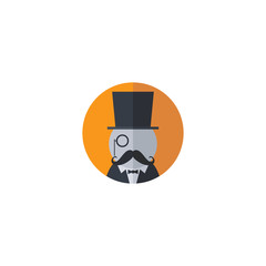 retro gentleman avatar portrait profile picture icon