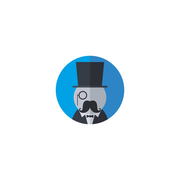 retro gentleman avatar portrait profile picture icon
