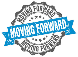 moving forward stamp. sign. seal