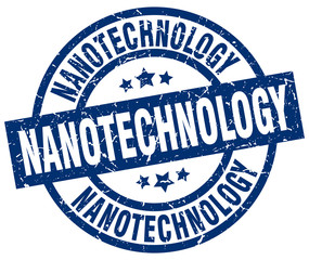 nanotechnology blue round grunge stamp