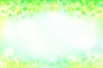 緑の葉　水玉,バブル,光のバックグラウンド