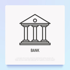 Bank thin line icon. Modern vector illustration.