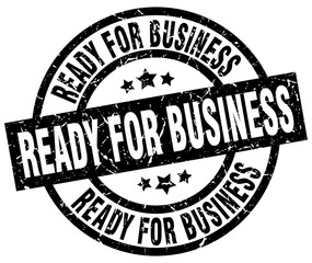 ready for business round grunge black stamp