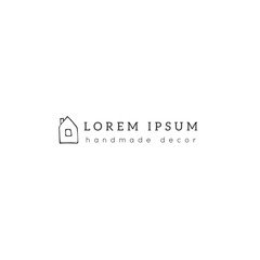 Homemade vector logo template with hand drawn house icon.
