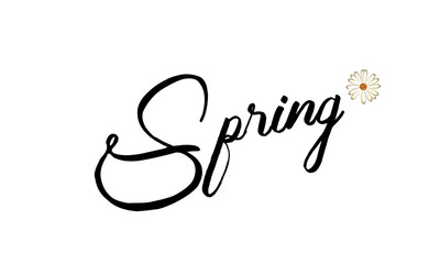 Spring text design, new spring collection, vector illustration