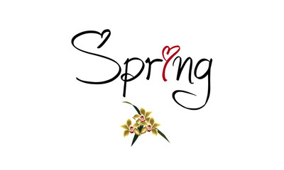 Spring text design, new spring collection, vector illustration