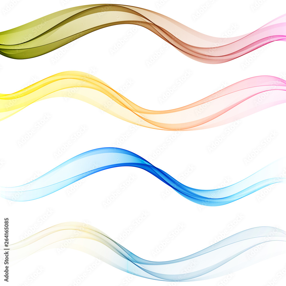 Aufkleber set of vector waves. abstract wave motion flow. design element.