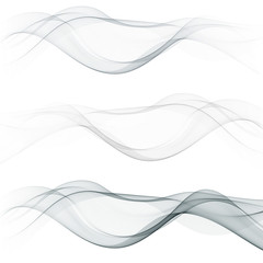 Modern futuristic soft smoke gradient flow lines collection. Vector illustration