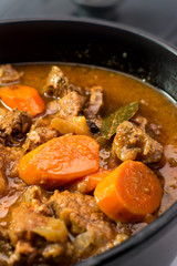 Home kitchen. Braised beef.