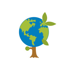 Flat planet Earth icon. Vector illustration for web banner, web and mobile, infographics