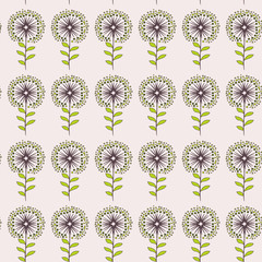 Texture with flowers and plants. Floral ornament. Original flowers pattern.