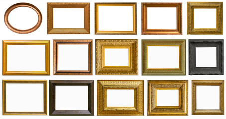 Picture frames collection set isolated on white