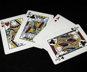 playing cards on white background