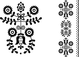 Vector image of folk embroidery from Povazska Bystrica area (Slovakia) - 264167021