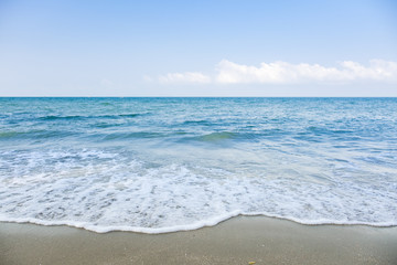 sea wave  on sand beach.