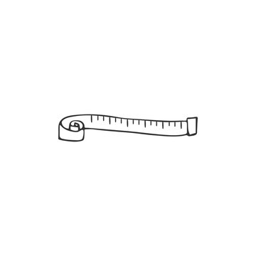 Handmade theme. Hand drawn vector logo element. Isolated illustration, a tape measure.