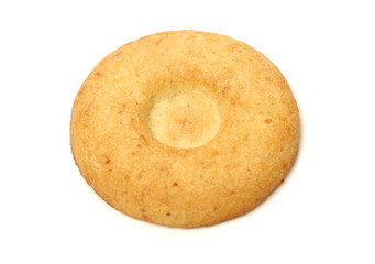 Biscuits with whole-wheat flour. Crunchy, grains  on white background