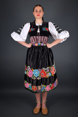 Slovak folklore. Slovakian folklore girl. 