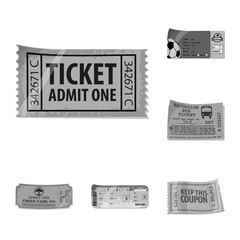 Obraz premium Vector illustration of ticket and admission logo. Collection of ticket and event stock vector illustration.