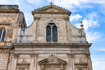 Italy, Ostuni, view and detail of the church of San Francesco