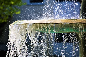 water flowing from fountain