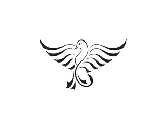 Phoenix flying bird  vector.