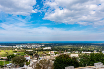 Fototapeta na wymiar Italy, Ostuni, view of the coast from the viewpoint of the city