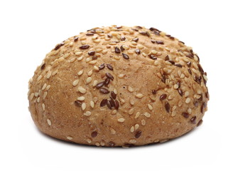 Bread with sesame, burger buns isolated on white background