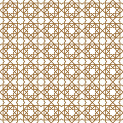 Seamless arabic geometric ornament in brown color.