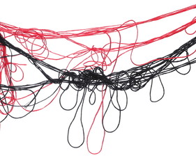 Obraz na płótnie Canvas Colorful strings, thread isolated on white background and texture, with clipping path