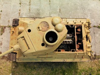 Image of the historical most popular old T-34  soviet tank.