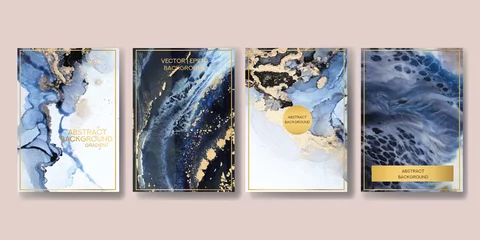 Ingelijste posters  background texture luxury liquid marble and gold. for business cards, flyers, flyer, banner, website, paper printing. trend vector © chikovnaya