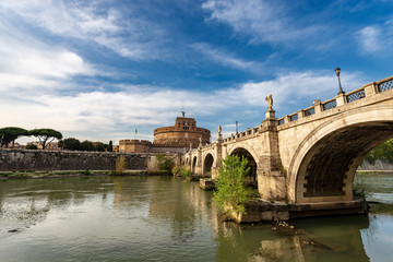 Rome - Castel Sant’Angelo - Bridge and Tiber River