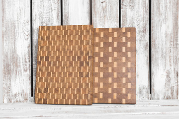 Background of the kitchen cutting board made from the bamboo multiple piece