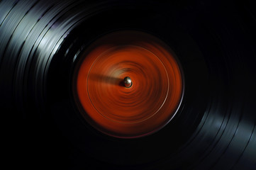 vinyl record on a turntable