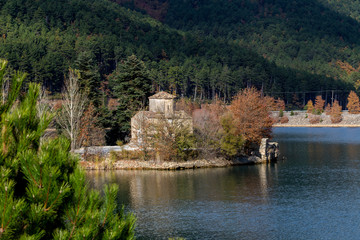 Church Saint Fanourios on the Lake Doxa (Greece, region Corinthia, Peloponnese)