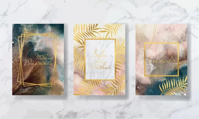 Deurstickers  background texture luxury liquid marble and gold. for business cards, flyers, flyer, banner, website, paper printing. trend vector © chikovnaya