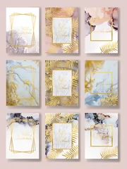 Gordijnen  background texture luxury liquid marble and gold. for business cards, flyers, flyer, banner, website, paper printing. trend vector © chikovnaya