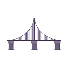 Cable bridge vector illustration. Highway bridge, city, river. Bridges concept. Vector illustration can be used for topics like architecture, transportation, travel