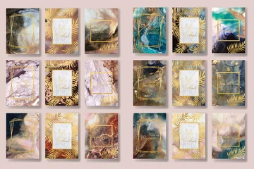 Gordijnen  background texture luxury liquid marble and gold. for business cards, flyers, flyer, banner, website, paper printing. trend vector © chikovnaya