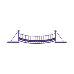 Suspension bridge vector illustration. Rope bridge, footbridge, sightseeing. Bridges concept. Vector illustration can be used for topics like architecture, landmark, construction