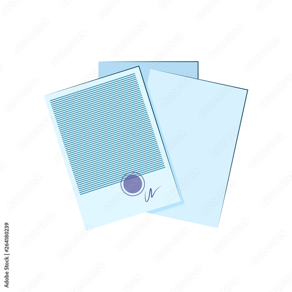 Poster agreement with to do list. stack of papers with text, signature and seal. office attributes concept.