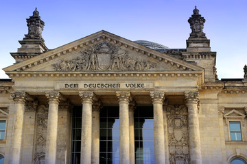 Fototapeta premium Reichstag building (Deutscher Bundestag), in Berlin, Germany