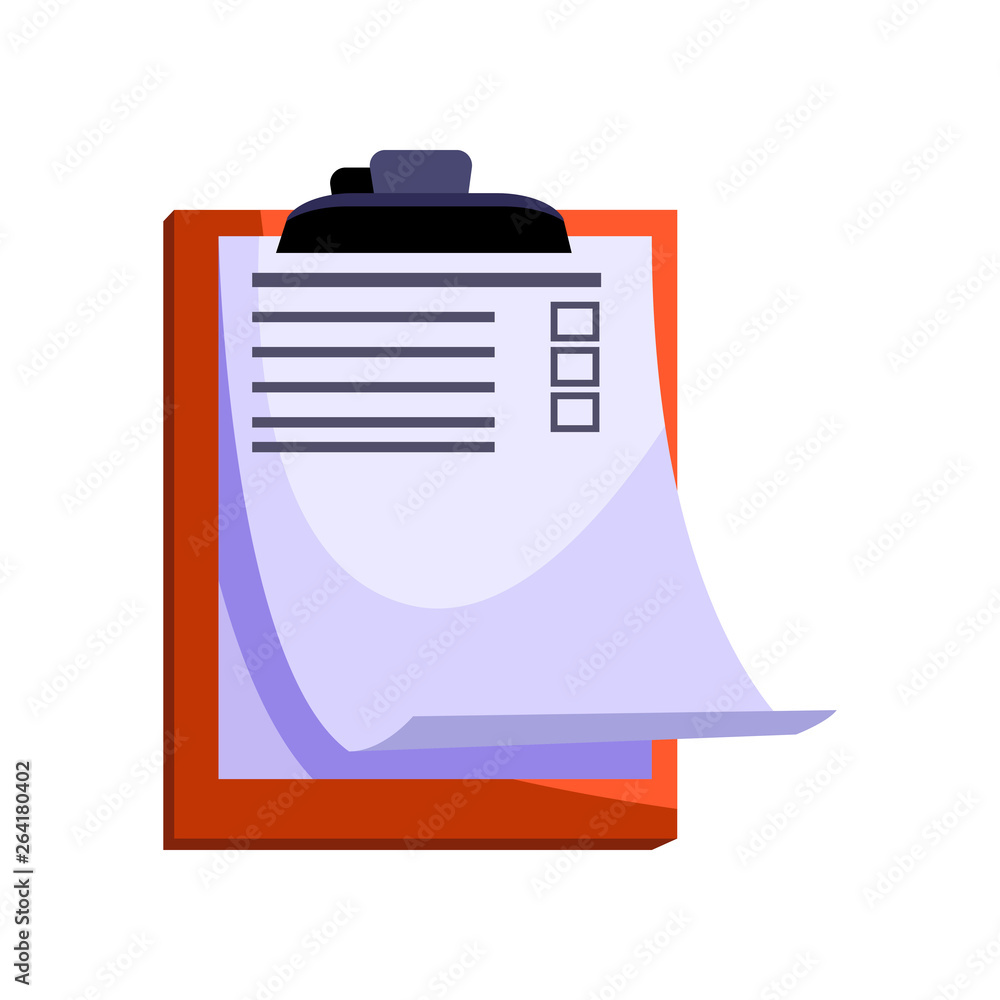 Poster clipboard with to do list. board and paper with blank checkbox. office attributes concept. vector il