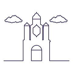 mosque castle silhouette ramadan kareem