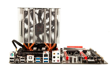 Computer PC motherboard front view