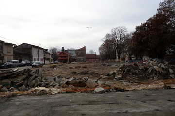 Obraz na płótnie Canvas Old market of demolished town 2