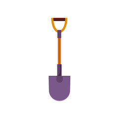 Garden spade. Shovel with wooden handle. Agriculture attributes concept. Vector illustration can be used for topics like garden tools, farming, horticulture