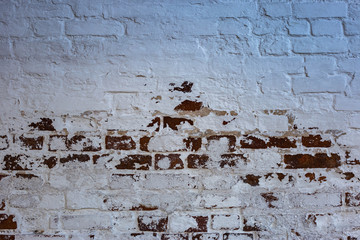 texture of white old brick wall